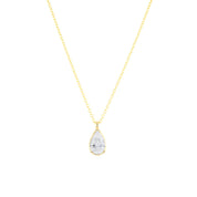 1ct Lab Diamond Pear Bezel Necklace Necklaces Princess Bride Diamonds 14K Yellow Gold