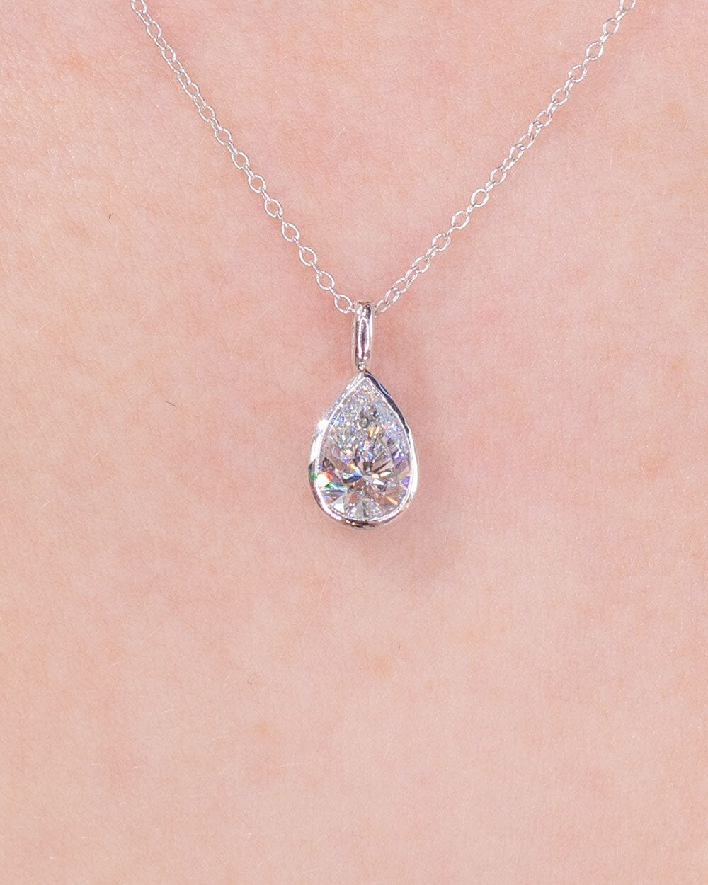 1ct Lab Diamond Pear Bezel Necklace Necklaces Princess Bride Diamonds