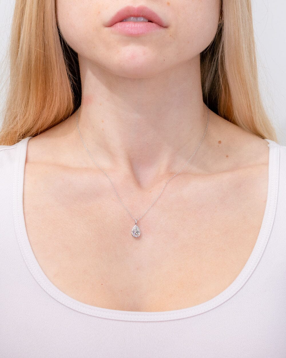 1ct Lab Diamond Pear Bezel Necklace Necklaces Princess Bride Diamonds