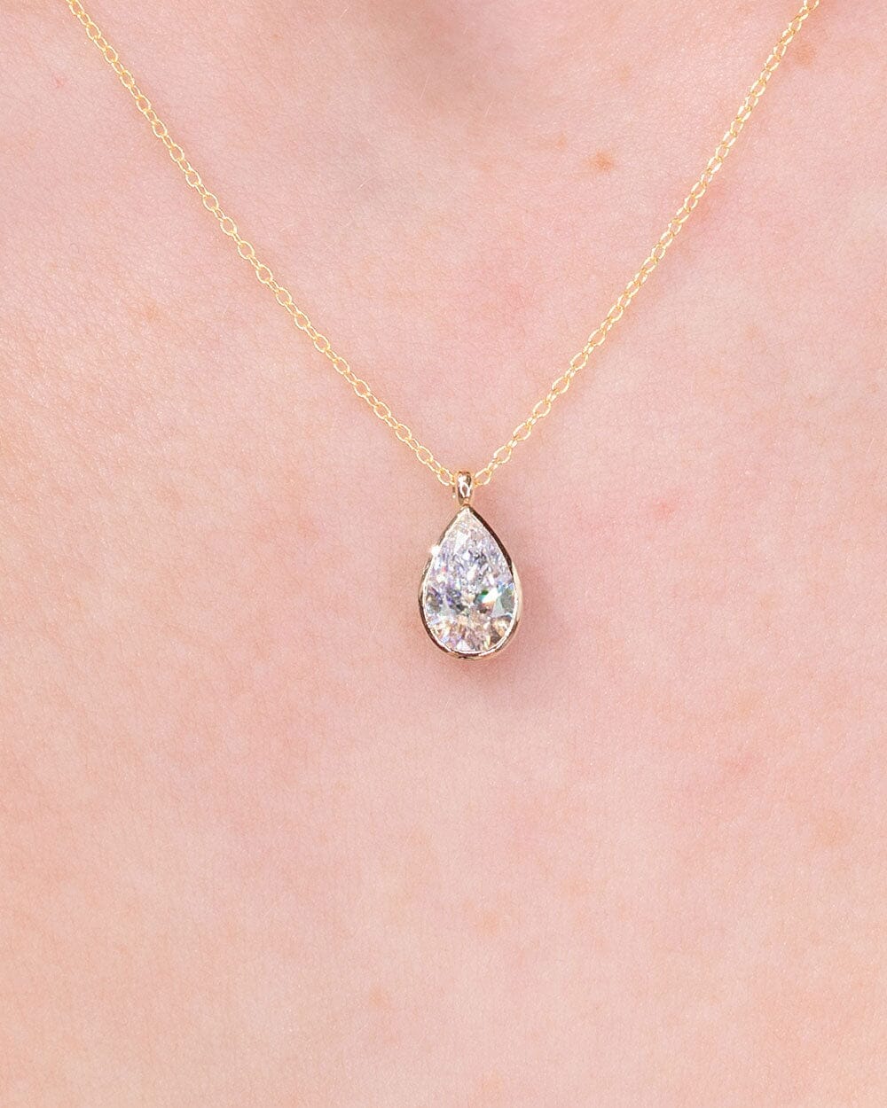1ct Lab Diamond Pear Bezel Necklace Necklaces Princess Bride Diamonds
