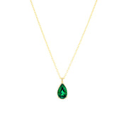 1ct Lab Emerald Pear Bezel Necklace Necklaces Princess Bride Diamonds 14K Yellow Gold