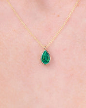 1ct Lab Emerald Pear Bezel Necklace Necklaces Princess Bride Diamonds