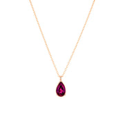 1ct Lab Ruby Pear Bezel Necklace Necklaces Princess Bride Diamonds 14K Rose Gold