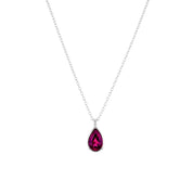 1ct Lab Ruby Pear Bezel Necklace Necklaces Princess Bride Diamonds 14K White Gold