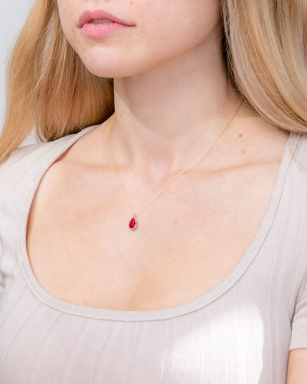1ct Lab Ruby Pear Bezel Necklace Necklaces Princess Bride Diamonds
