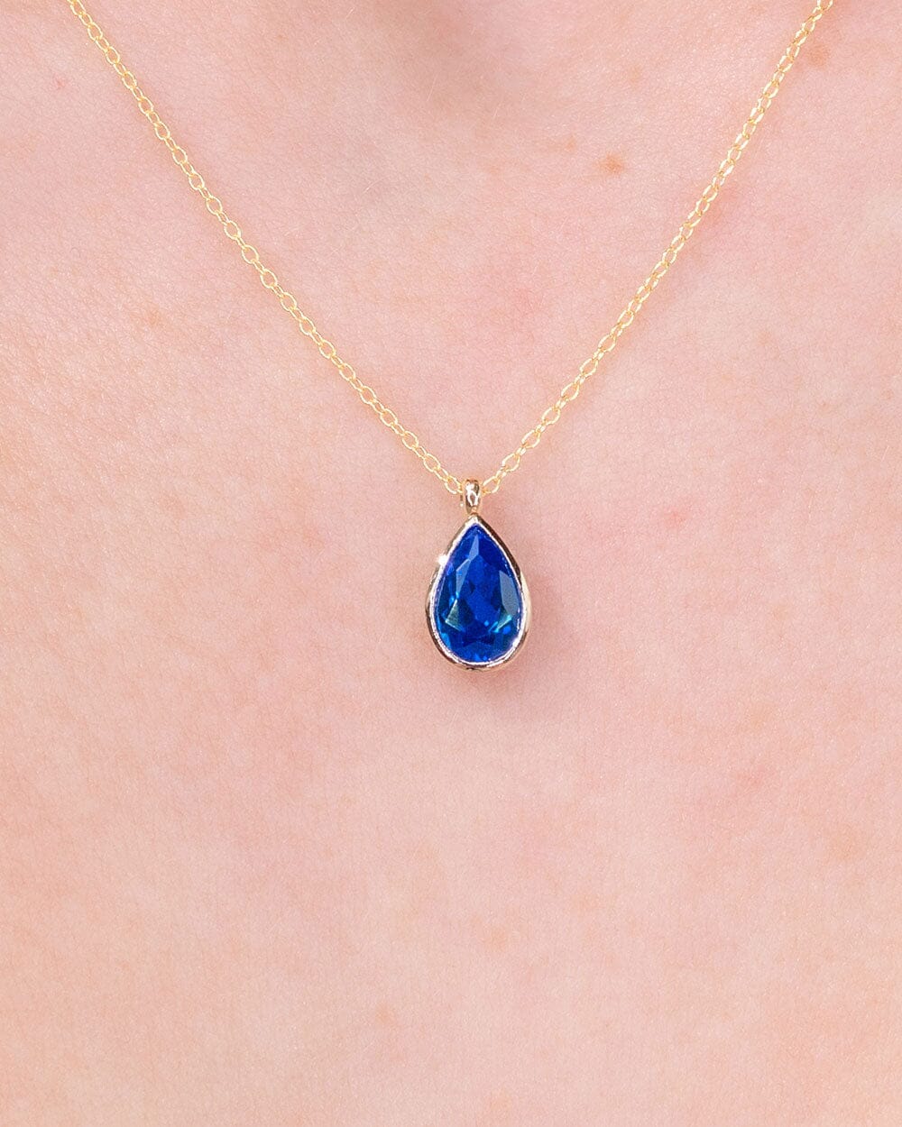 1ct Lab Sapphire Pear Bezel Necklace Necklaces Princess Bride Diamonds