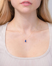 1ct Lab Sapphire Pear Bezel Necklace Necklaces Princess Bride Diamonds