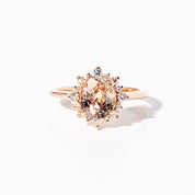 2.01ct Peach Oval Sapphire Duchess Rings Princess Bride Diamonds