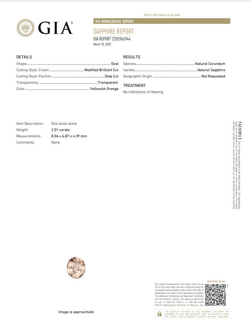 2.01ct Peach Oval Sapphire Duchess Rings Princess Bride Diamonds