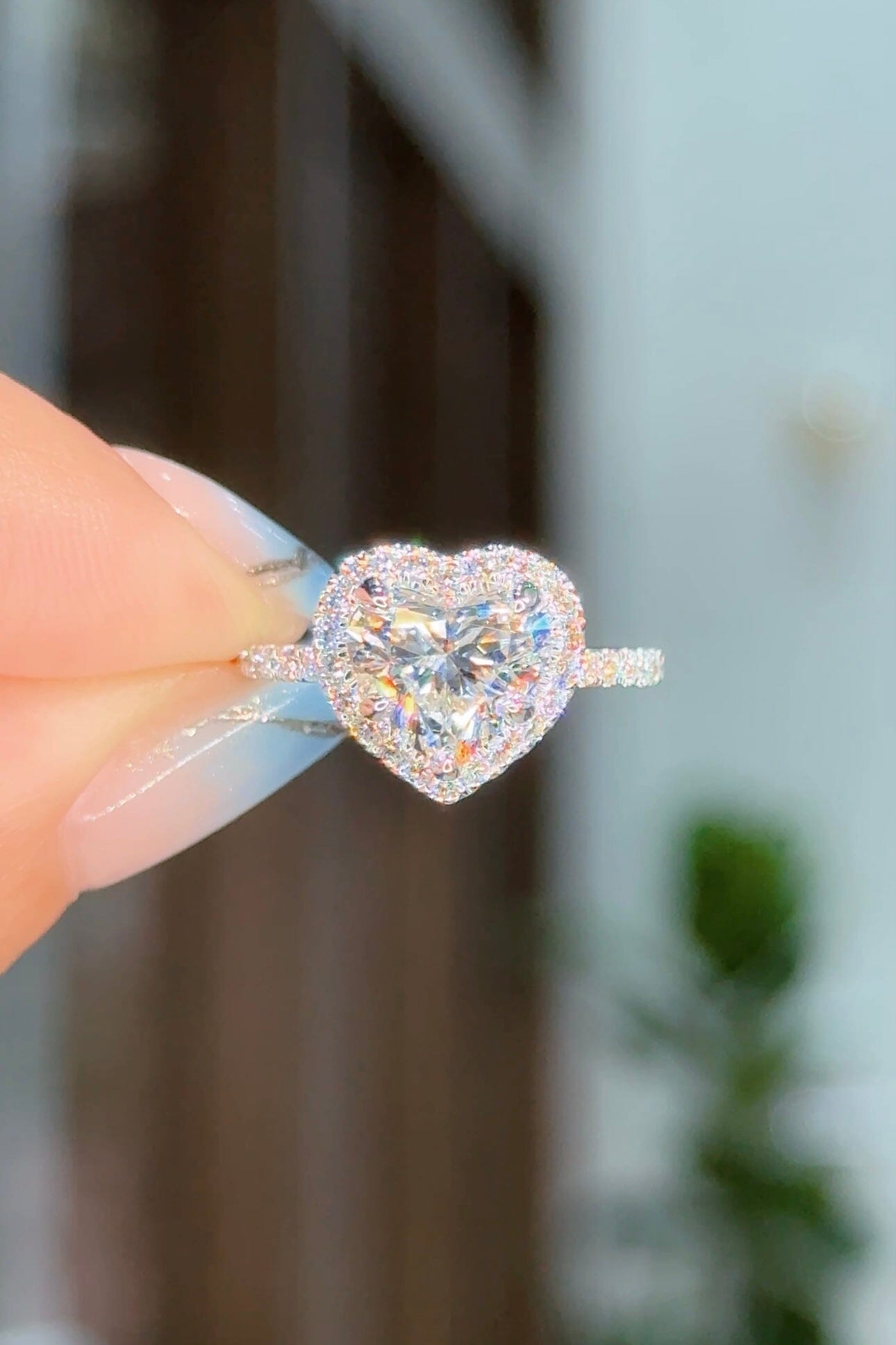 2.02ct D-VVS2 Heart Lab Diamond Leilani Engagement Rings Princess Bride Diamonds