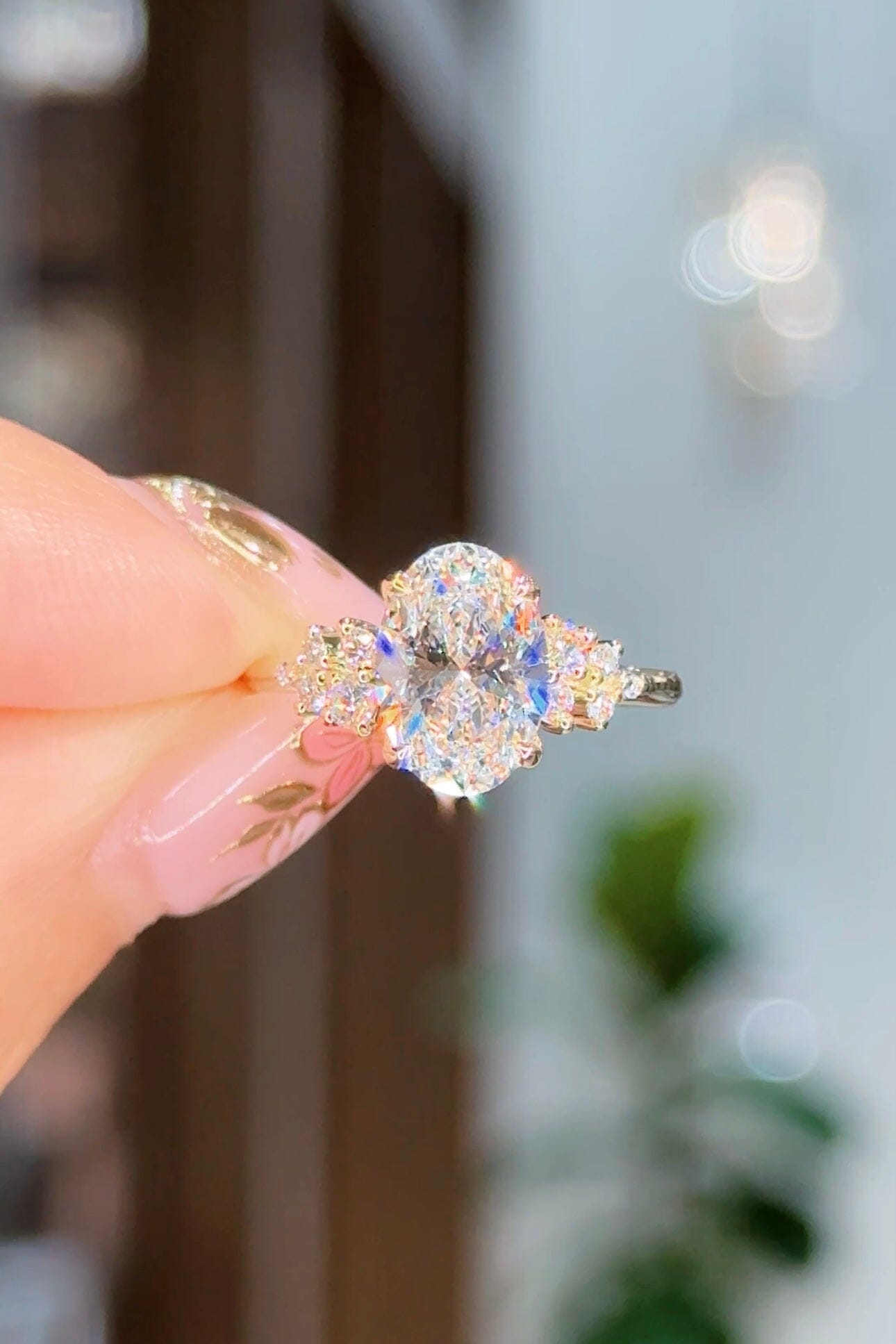 2.03ct D-VS1 Oval Lab Diamond Nova Engagement Rings Princess Bride Diamonds