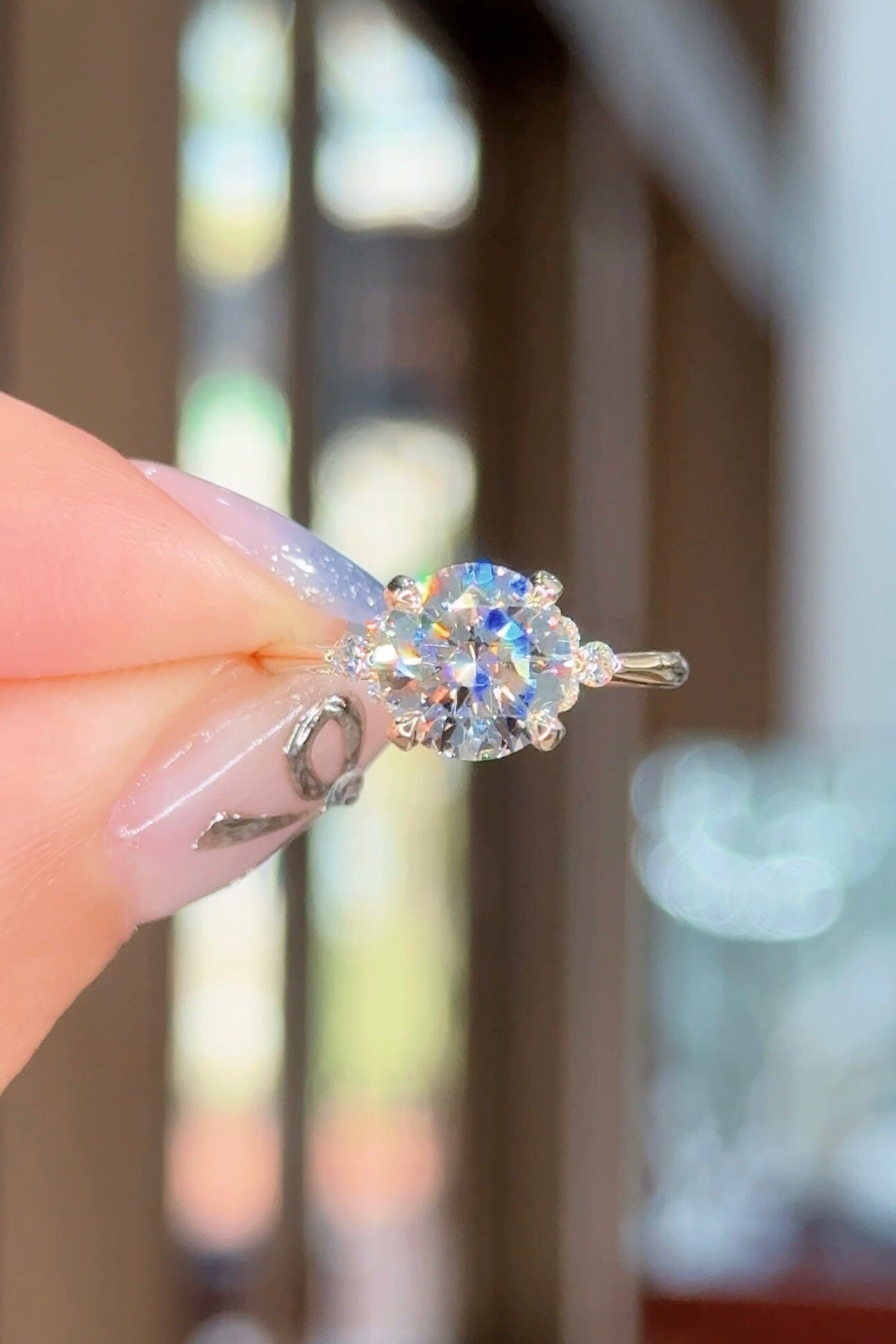 2.03ct D-VS1 Round Lab Diamond Lindsey Engagement Rings Princess Bride Diamonds