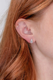 2.04ct D-VS1 Pear Lab Diamond Studs 14k White Gold Earrings Princess Bride Diamonds