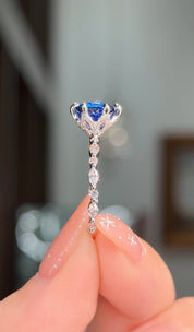 2.04ct Tanzanite Round Ren Engagement Rings Princess Bride Diamonds
