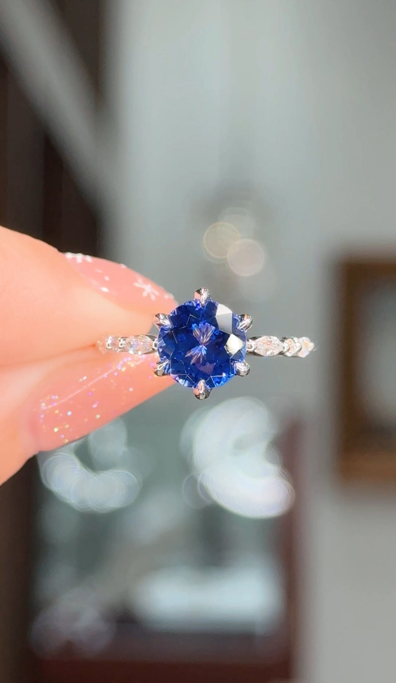 2.04ct Tanzanite Round Ren Engagement Rings Princess Bride Diamonds