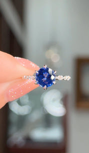 2.04ct Tanzanite Round Ren Engagement Rings Princess Bride Diamonds