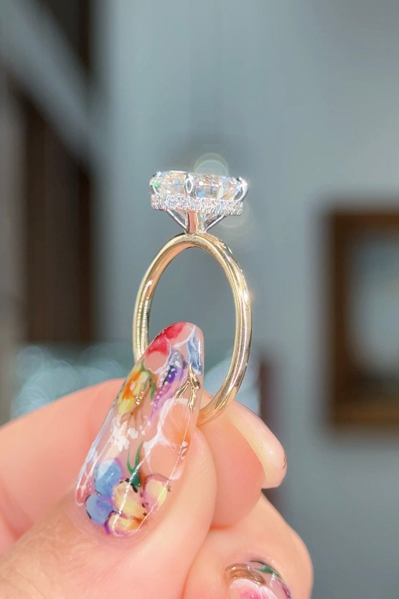 2.06ct E-VS1 Oval Lab Diamond Stephanie Engagement Rings Princess Bride Diamonds
