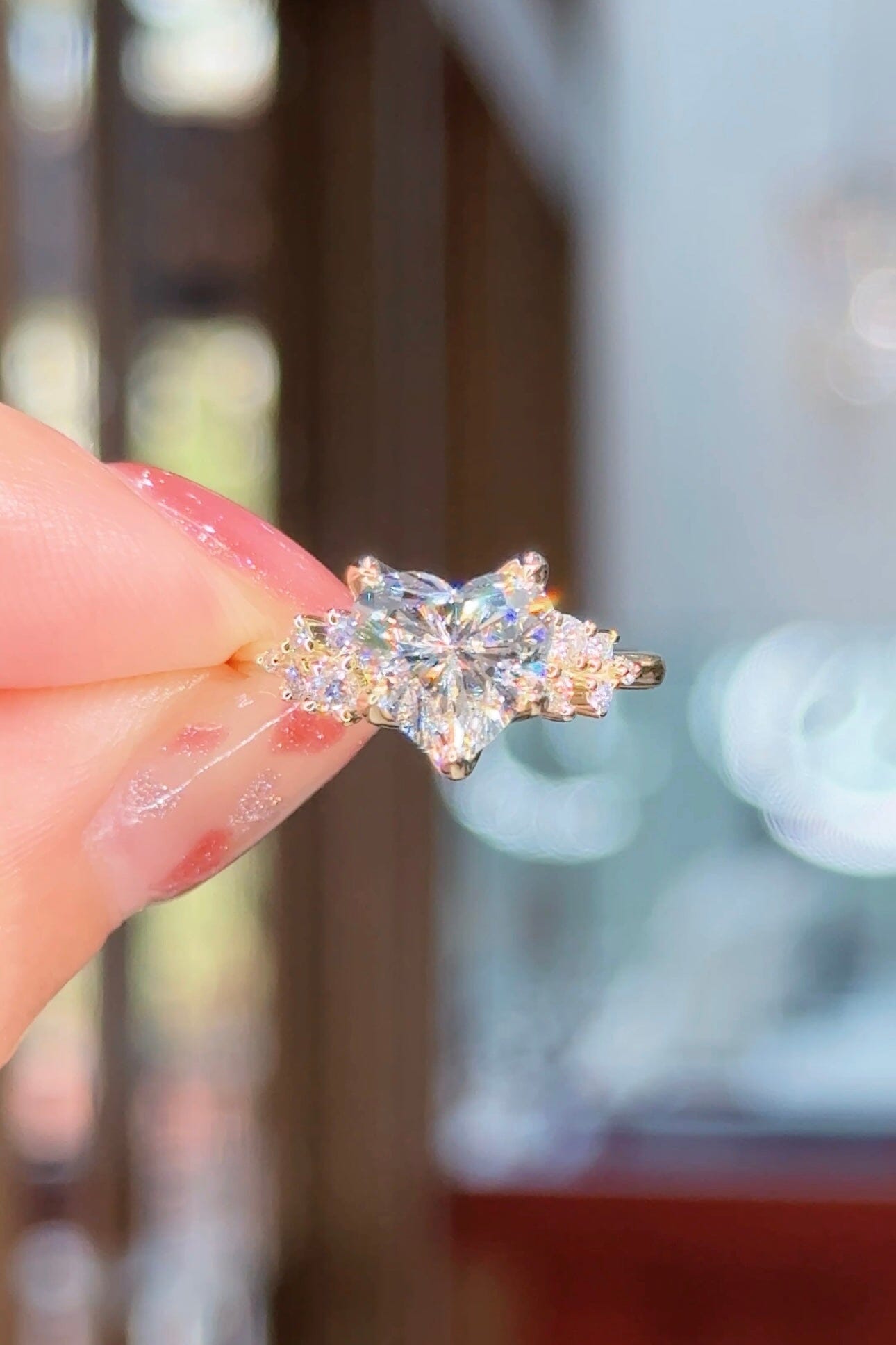 2.07ct E-VVS2 Heart Lab Diamond Nova Engagement Rings Princess Bride Diamonds