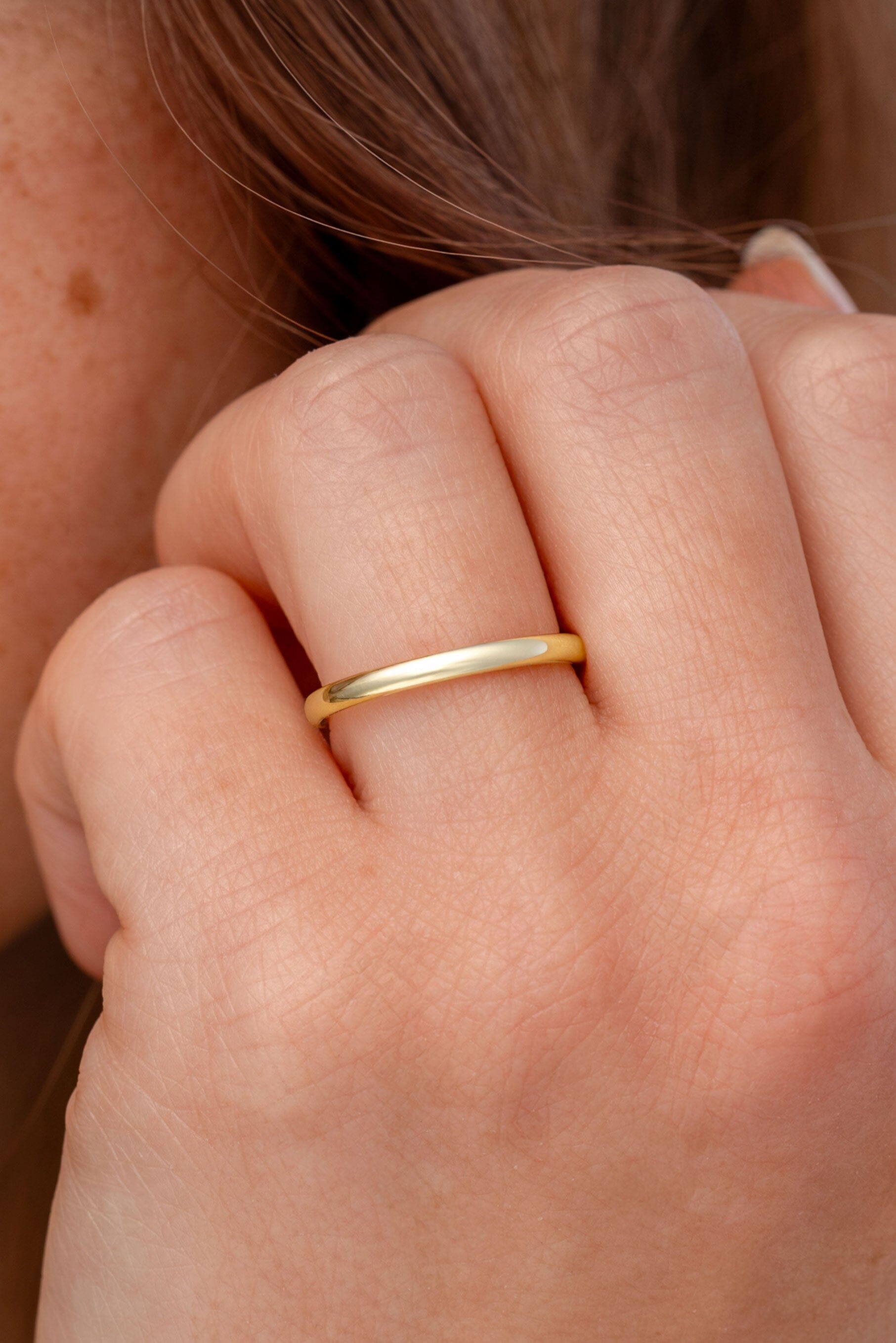 2.0mm High Polish Band Rings Princess Bride Diamonds