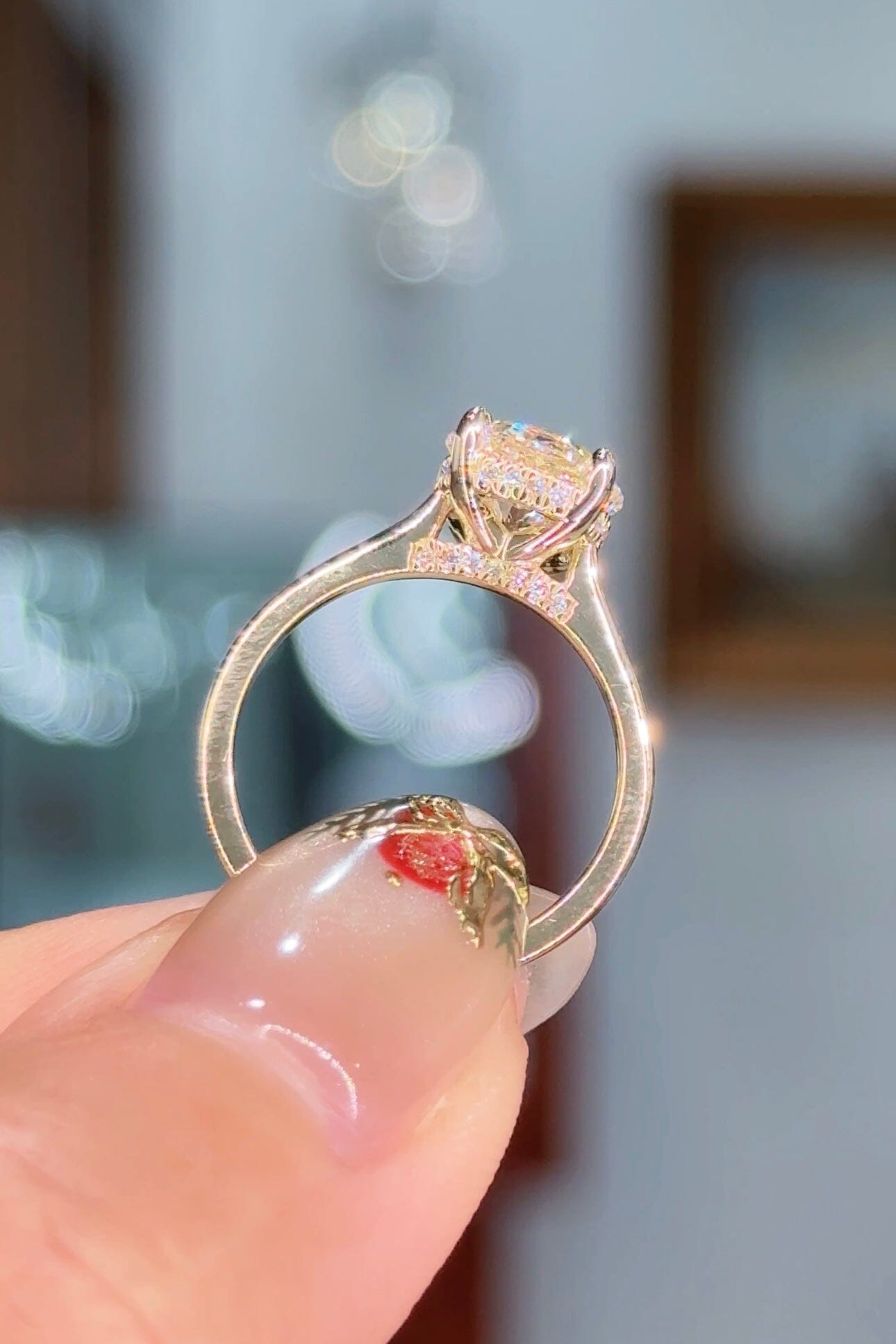 2.10ct E-VS1 Round Lab Diamond Alice Engagement Rings Princess Bride Diamonds