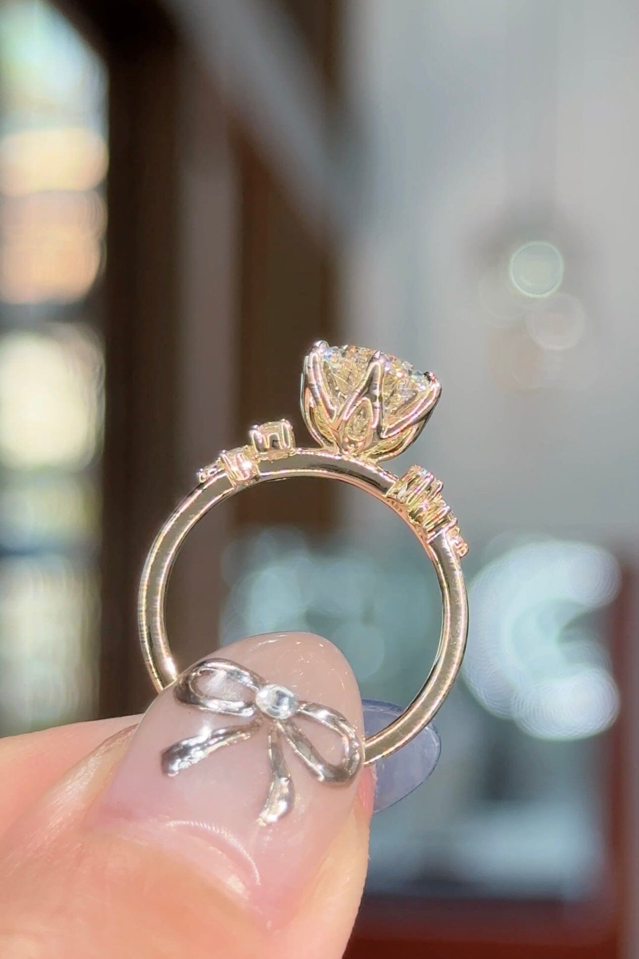 2.11ct E-VVS2 Round Lab Diamond Nova Engagement Rings Princess Bride Diamonds
