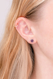 2.13ct Alexandrite Studs 14k Yellow Gold Earrings Princess Bride Diamonds