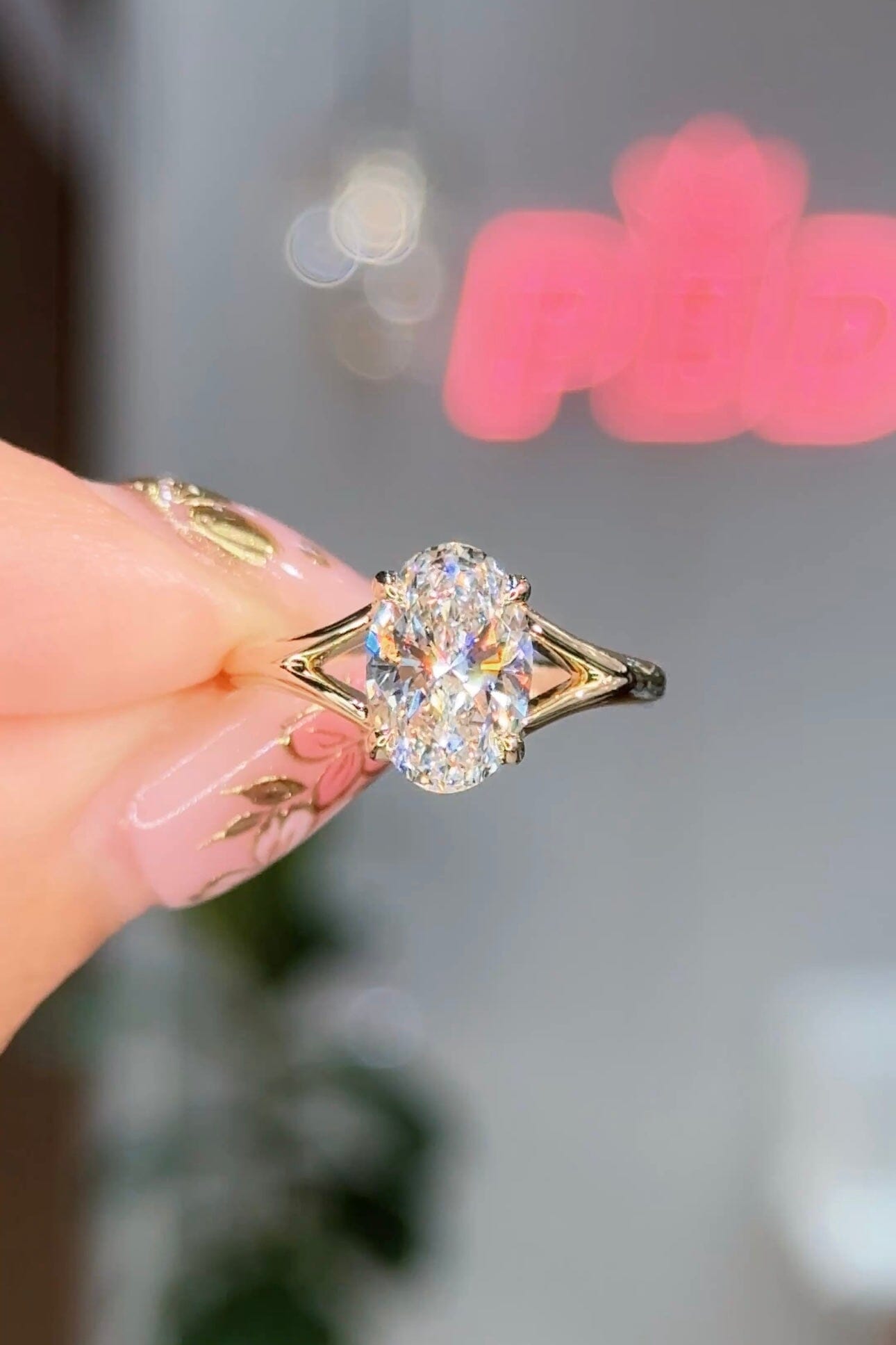 2.14ct E-VS1 Oval Lab Diamond Tanya Engagement Rings Princess Bride Diamonds