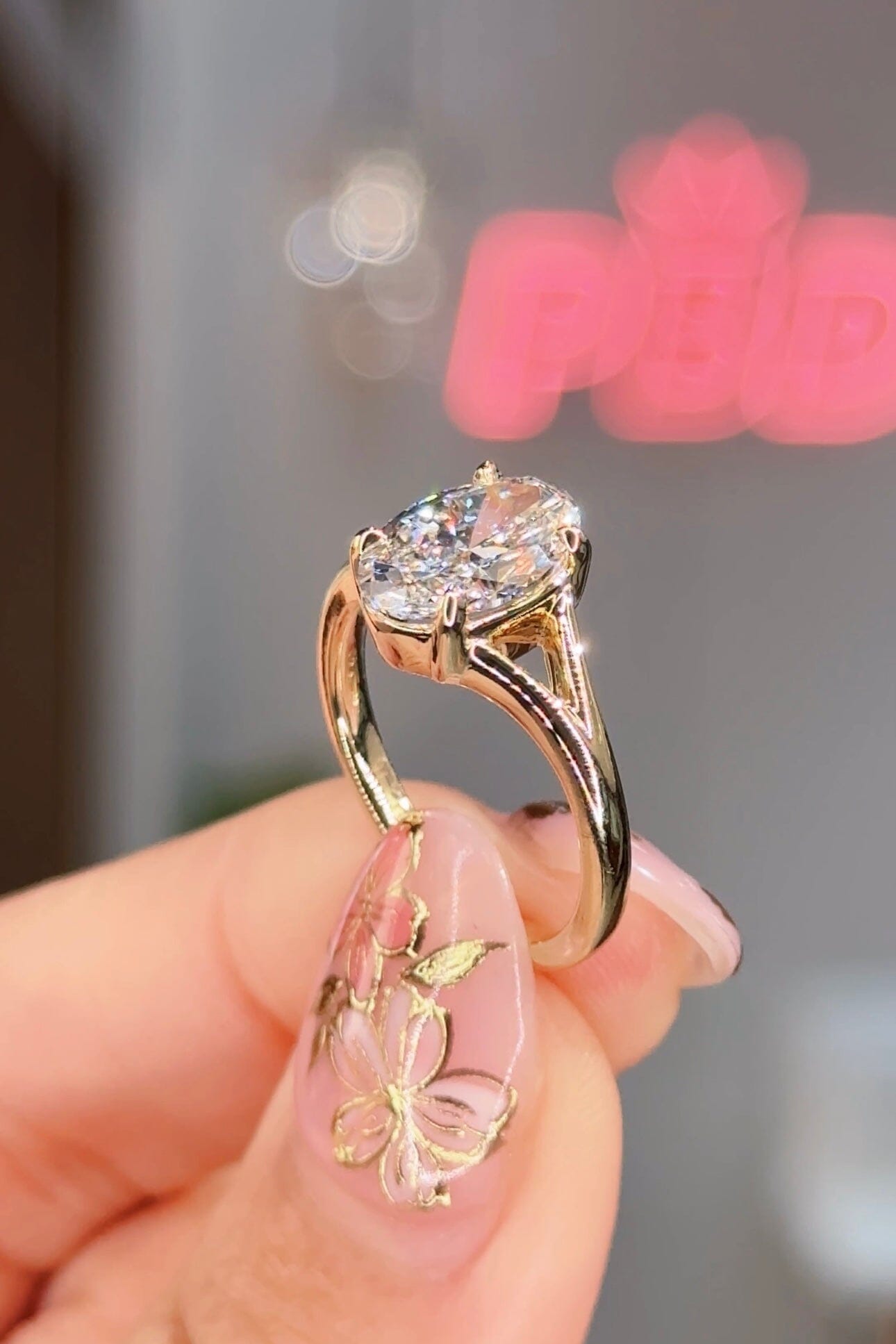 2.14ct E-VS1 Oval Lab Diamond Tanya Engagement Rings Princess Bride Diamonds