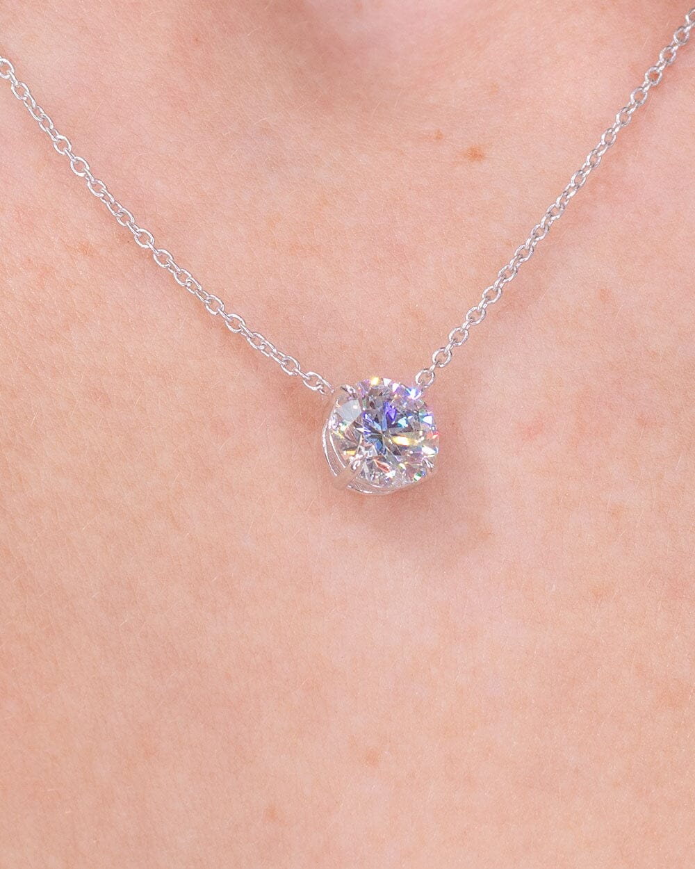 2.14ct F-VS1 Round Lab Diamond Pendant Necklaces Princess Bride Diamonds