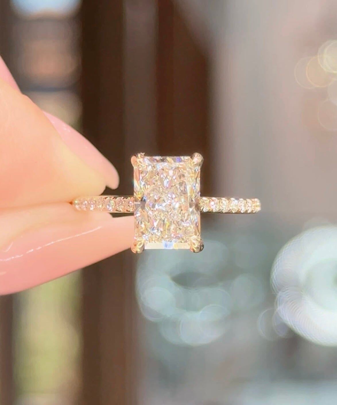 2.25ct F-VS1 Radiant Lab Diamond Isabela Engagement Rings Princess Bride Diamonds 