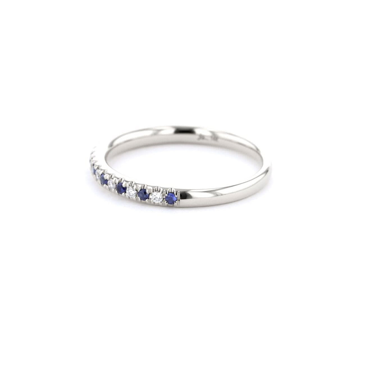 2.2mm Pavé Diamond & Blue Sapphire Ring - PBD Rings