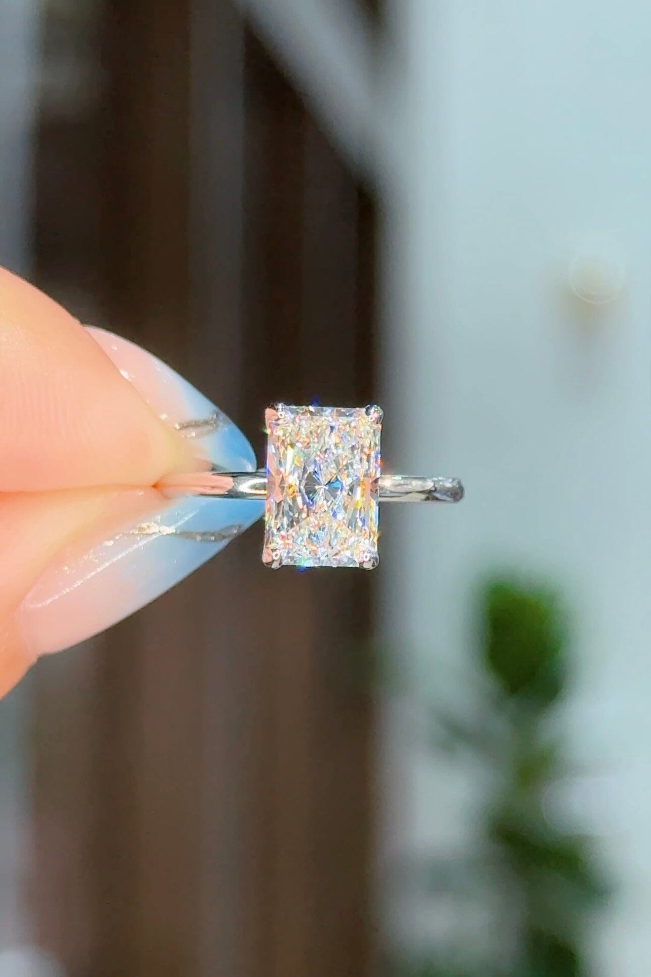 2.37ct D-VS1 Radiant Lab Diamond Caraline Engagement Rings Princess Bride Diamonds