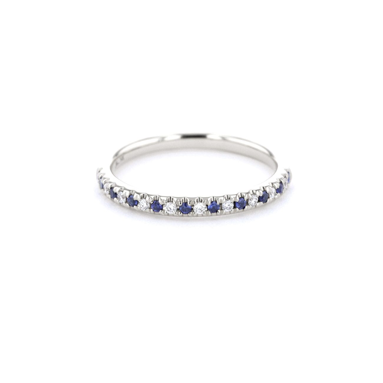2.3mm Pavé Diamond & Blue Sapphire Ring Rings Princess Bride Diamonds