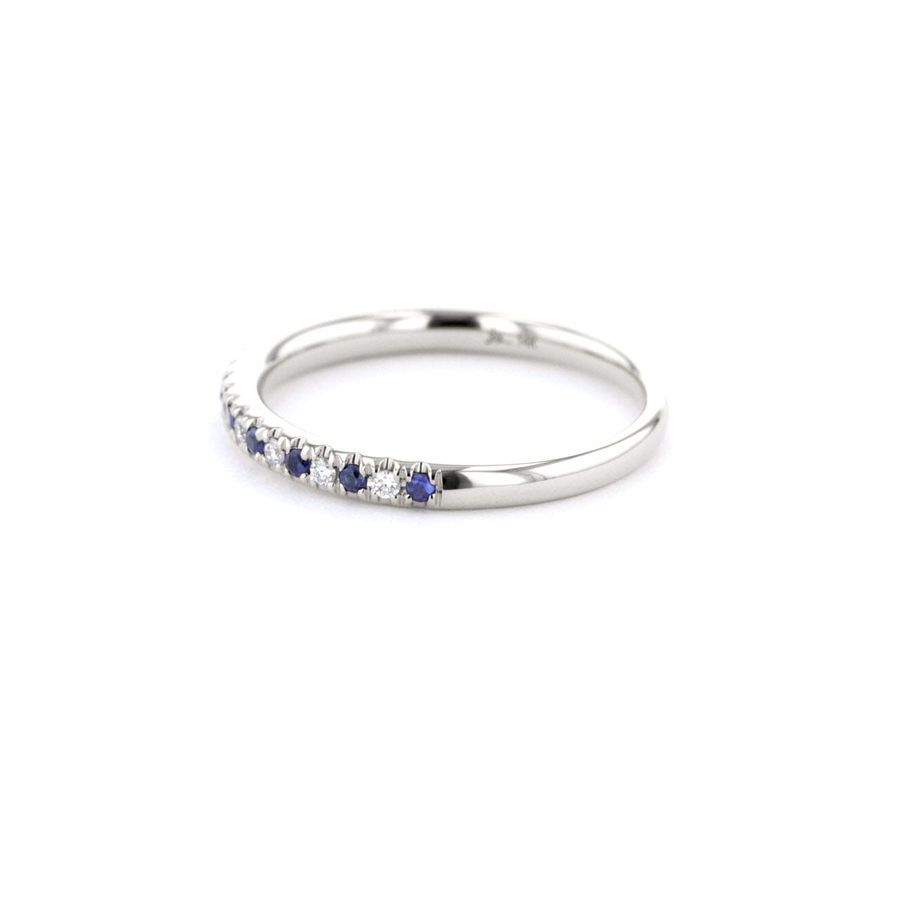 2.3mm Pavé Diamond & Blue Sapphire Ring Rings Princess Bride Diamonds
