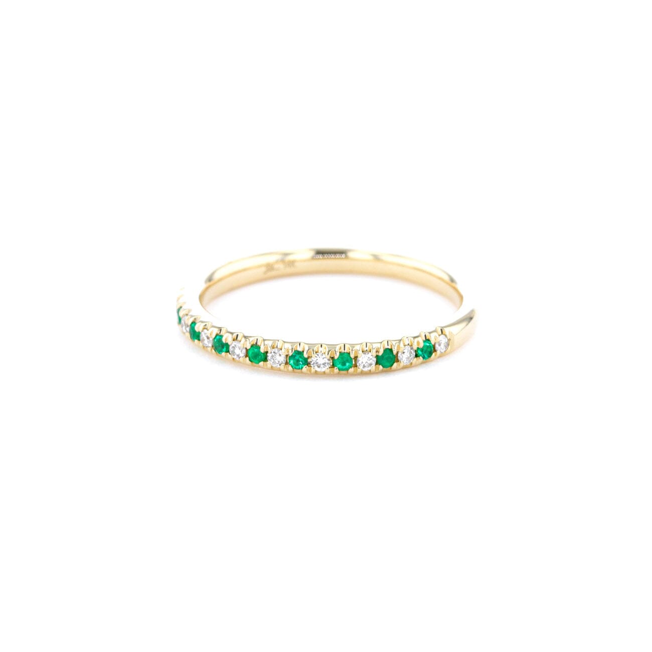 2.3mm Pavé Diamond & Emerald Ring Rings Princess Bride Diamonds