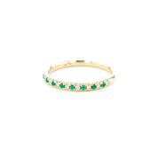 2.3mm Pavé Diamond & Emerald Ring Rings Princess Bride Diamonds