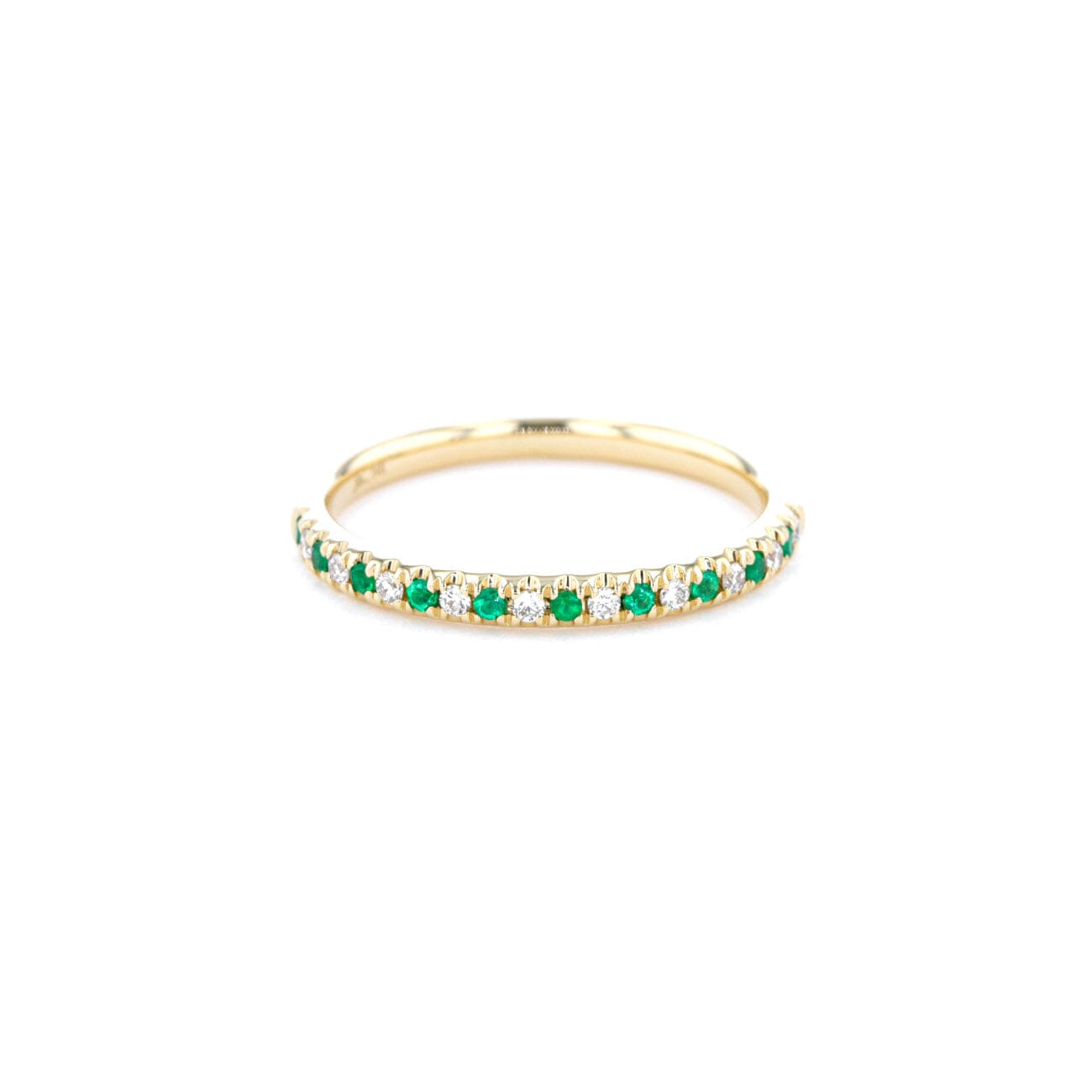 2.3mm Pavé Diamond & Emerald Ring Rings Princess Bride Diamonds