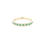 2.3mm Pavé Diamond & Emerald Ring Rings Princess Bride Diamonds
