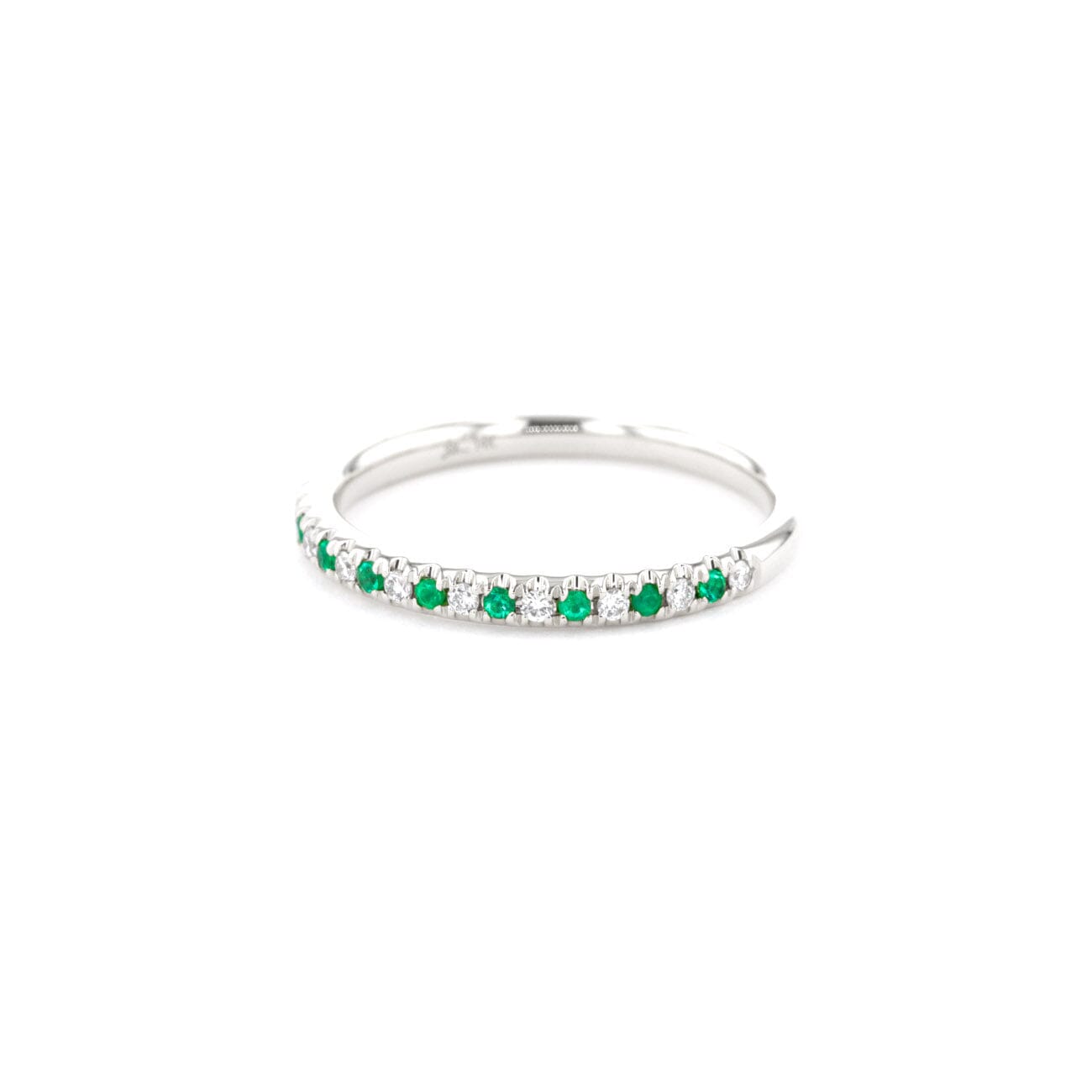 2.3mm Pavé Diamond & Emerald Ring Rings Princess Bride Diamonds