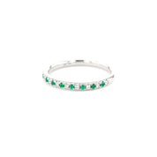 2.3mm Pavé Diamond & Emerald Ring Rings Princess Bride Diamonds