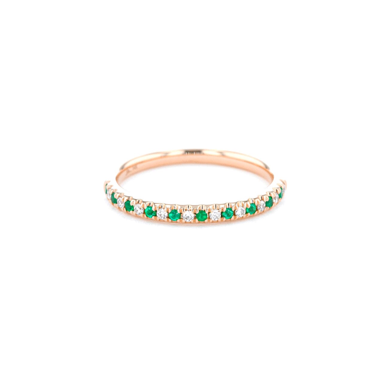 2.3mm Pavé Diamond & Emerald Ring Rings Princess Bride Diamonds