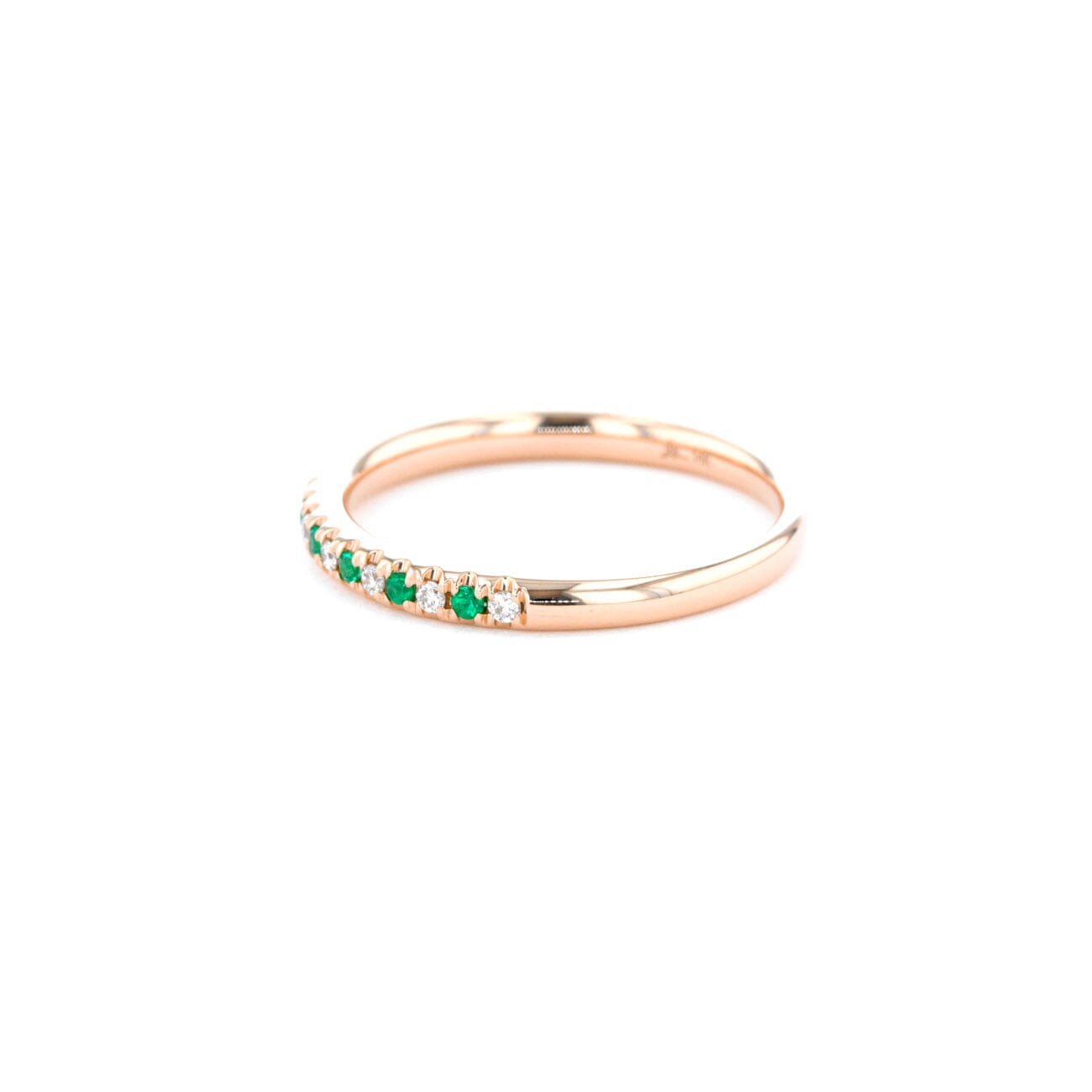 2.3mm Pavé Diamond & Emerald Ring Rings Princess Bride Diamonds
