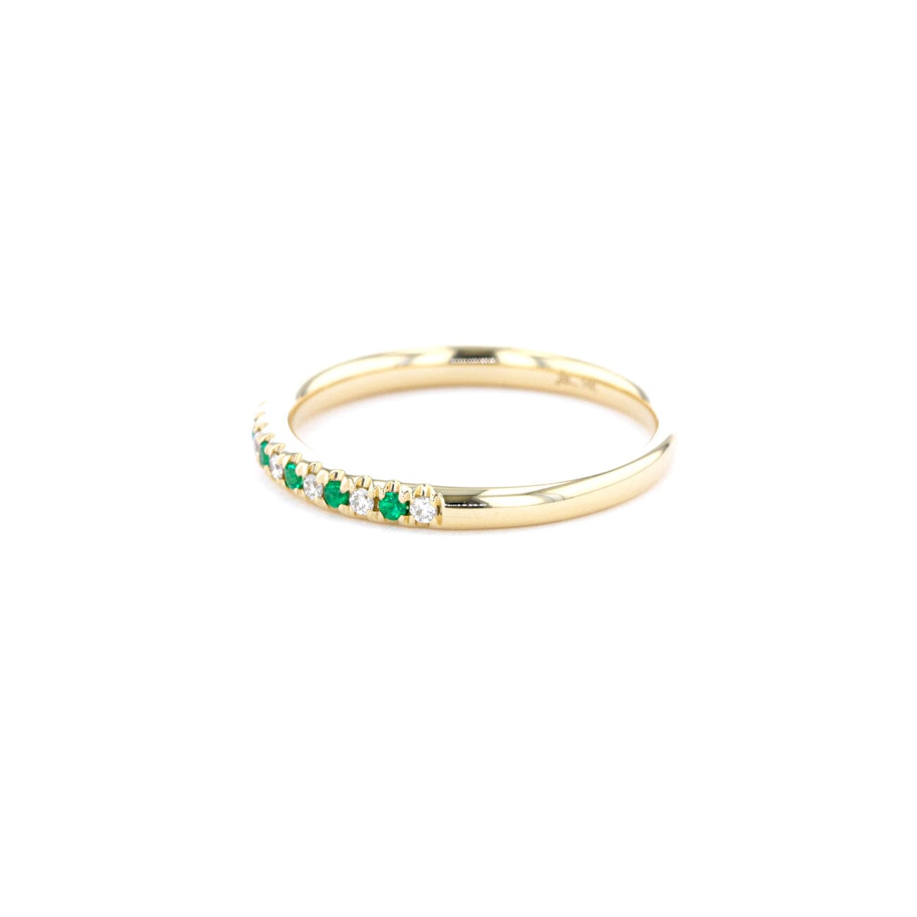 2.3mm Pavé Diamond & Emerald Ring Rings Princess Bride Diamonds