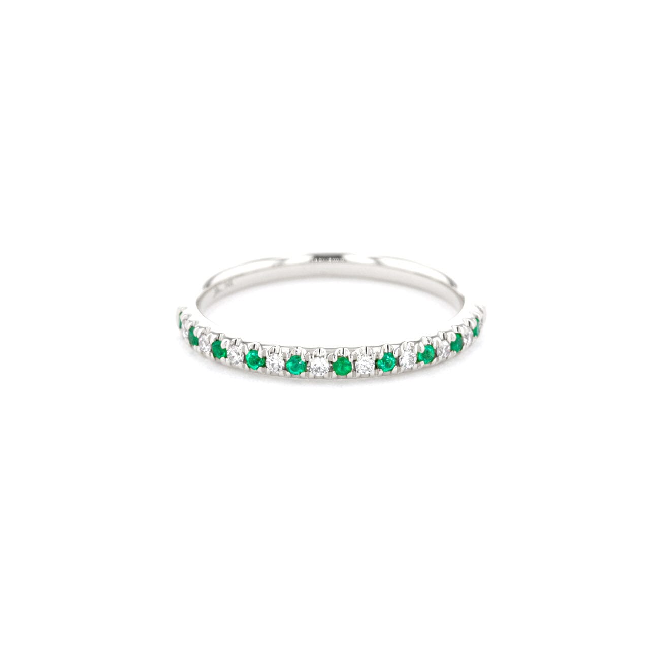 2.3mm Pavé Diamond & Emerald Ring Rings Princess Bride Diamonds