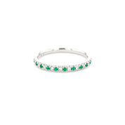 2.3mm Pavé Diamond & Emerald Ring Rings Princess Bride Diamonds