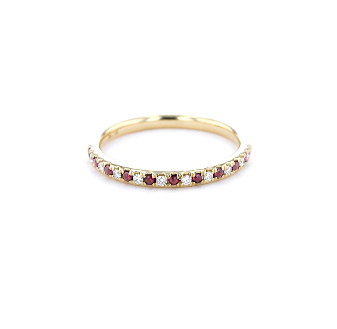 2.3mm Pavé Diamond & Ruby Ring Rings Princess Bride Diamonds