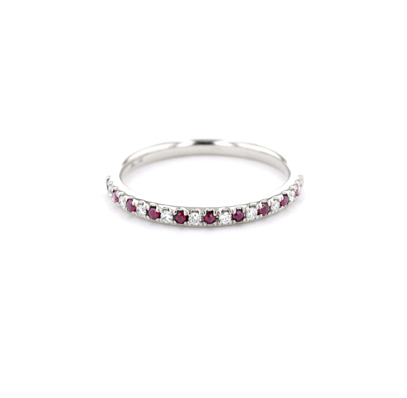 2.3mm Pavé Diamond & Ruby Ring Rings Princess Bride Diamonds