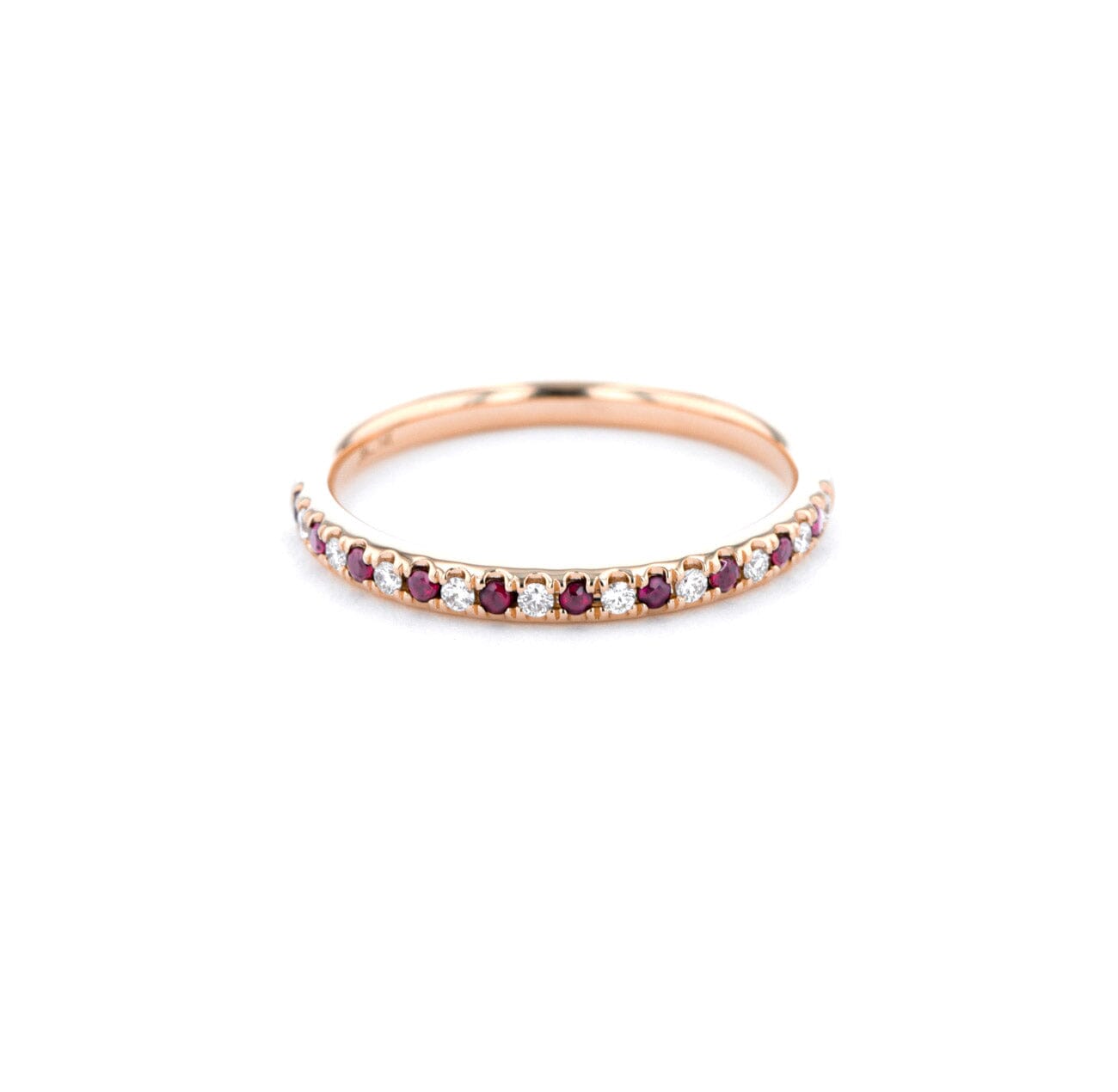 2.3mm Pavé Diamond & Ruby Ring Rings Princess Bride Diamonds