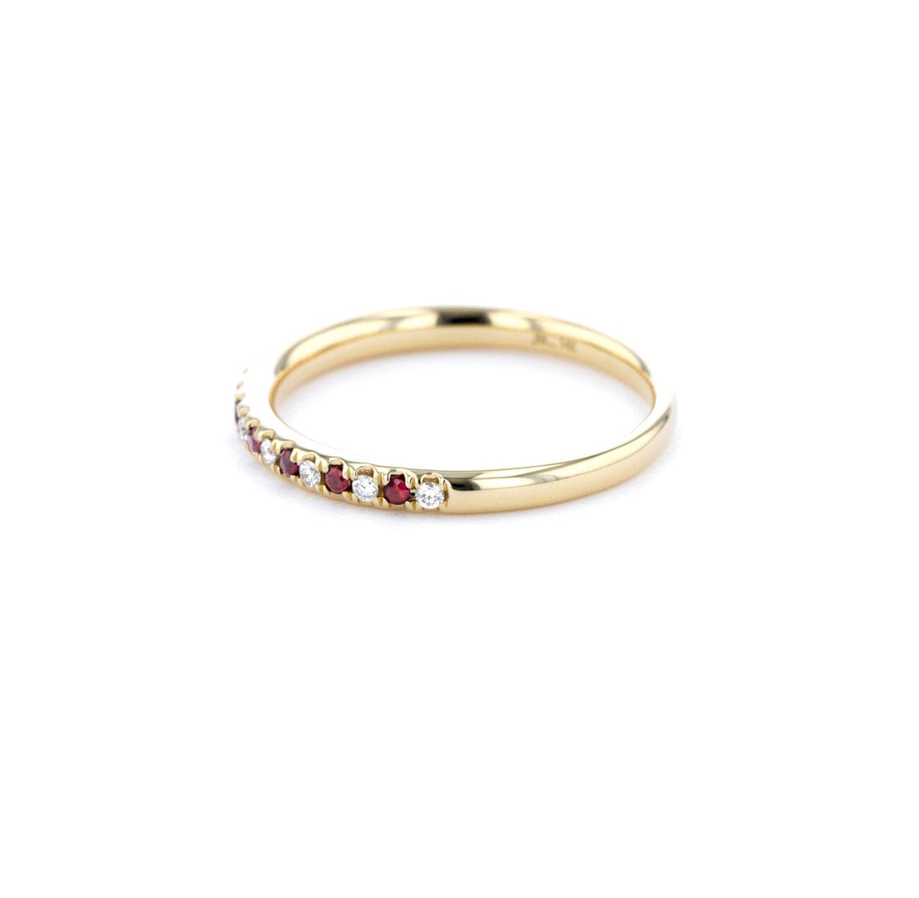 2.3mm Pavé Diamond & Ruby Ring Rings Princess Bride Diamonds