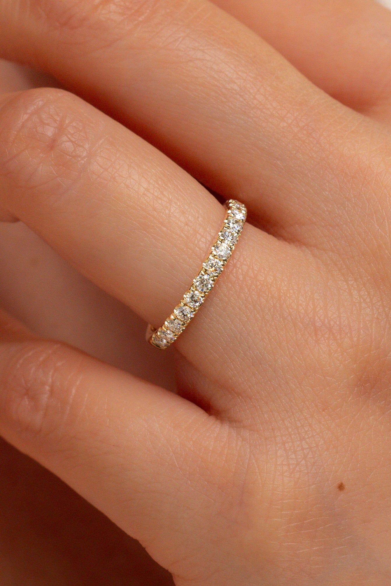2.4mm Core Pavé Diamond Ring Rings Princess Bride Diamonds